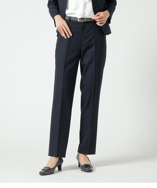 ウールシルクピンドット テーパードパンツ