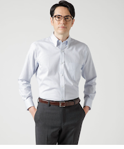 NY CARE FREE マイクログラフチェック 長袖ボタンダウンシャツ