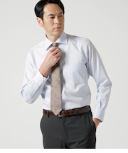 NY CARE FREE ピンヘッド 長袖ワイドスプレッドカラーシャツ
