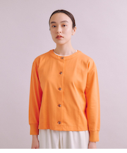 ［LOTUS×FRESCA］Jersey 袖リブクルーネックカーディガン
