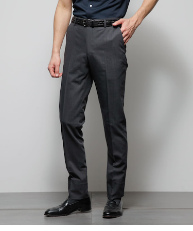 【撥水・通気性】COOL COMFORT シルク混 ピンチェック スラックス