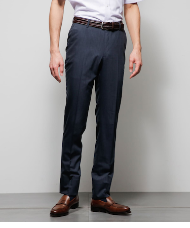 【撥水・通気性】COOL COMFORT シルク混 ピンチェック スラックス