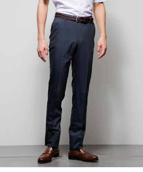 【撥水・通気性】COOL COMFORT シルク混 ピンチェック スラックス