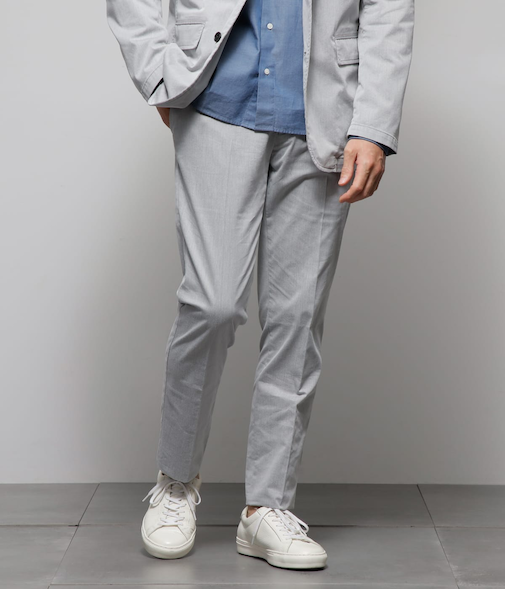 【吸水速乾・ウォッシャブル・ストレッチ】COOL MAX コットンカルゼ ウエストアジャストパンツ(セットアップ対応)