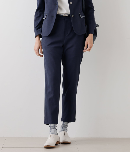 【ウォッシャブル】ナチュラルクロス テーパードパンツ