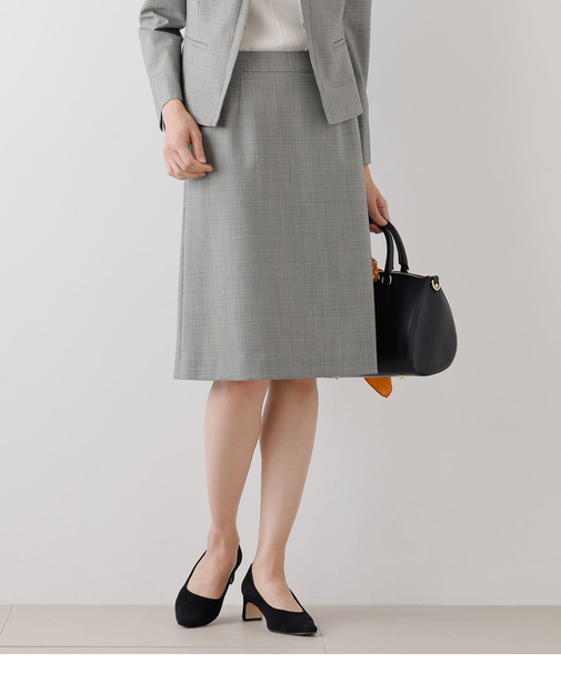 【ウォッシャブル】ウォッシャブルウール千鳥 Aラインスカート