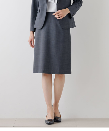 【ウォッシャブル】ウォッシャブルウール千鳥 Aラインスカート