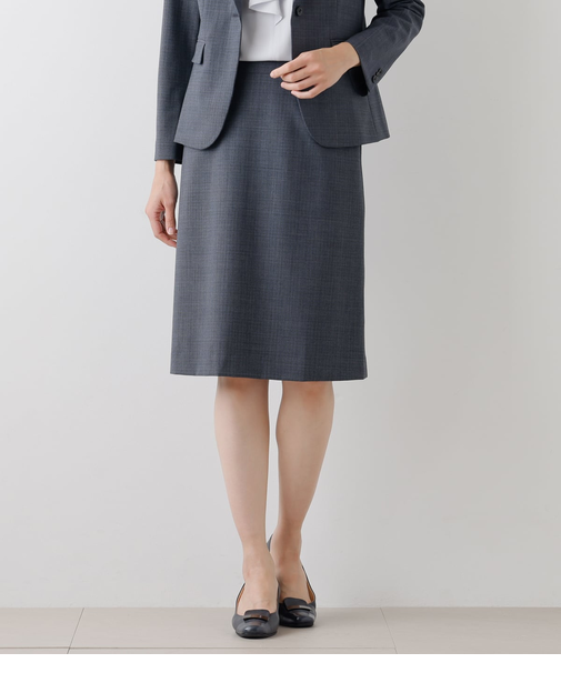 【ウォッシャブル】ウォッシャブルウール千鳥 Aラインスカート