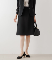 【ウォッシャブル】ウォッシャブルWジョーゼット セミフレアスカート