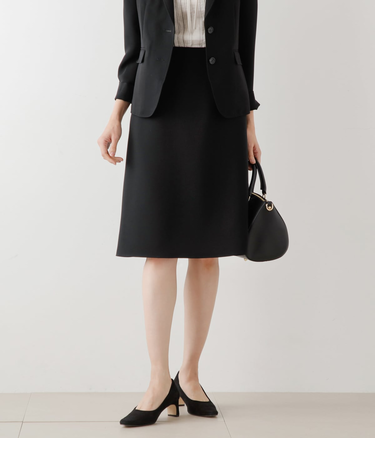 【ウォッシャブル】ウォッシャブルWジョーゼット セミフレアスカート