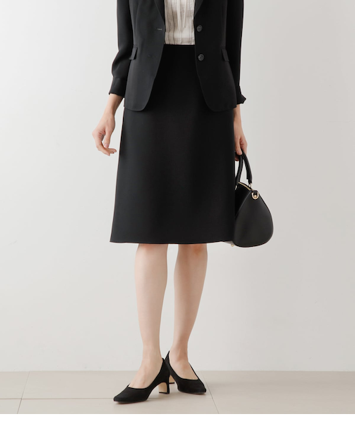 【ウォッシャブル】ウォッシャブルWジョーゼット セミフレアスカート