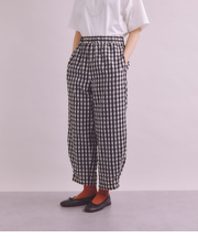 ［ACAR］Gingham Sucker チェックギャザーパンツ