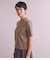 ［Elama］Organic Cotton Cross Jersey 5分袖モックネックプルオーバー