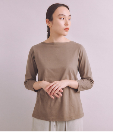 ［Elama］Organic Cotton Cross Jersey ボートネックプルオーバー
