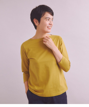 ［Elama］Organic Cotton Cross Jersey ボートネックプルオーバー