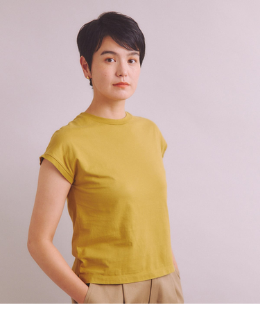 ［Elama］Organic Cotton Cross Jersey フレンチスリーブプルオーバー