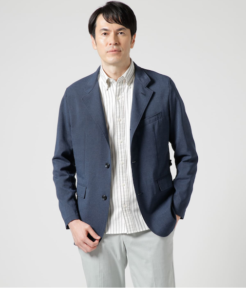 【ウォッシャブル・ストレッチ】メッシュ 千鳥 コンバーチブルアウター