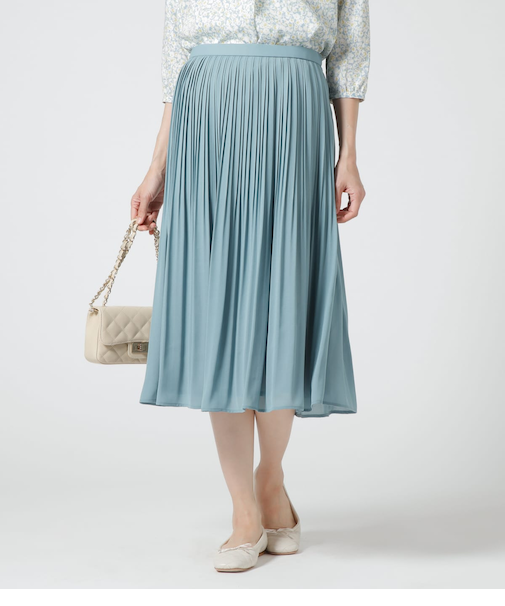 ポリエステルジョーゼット プリーツスカート