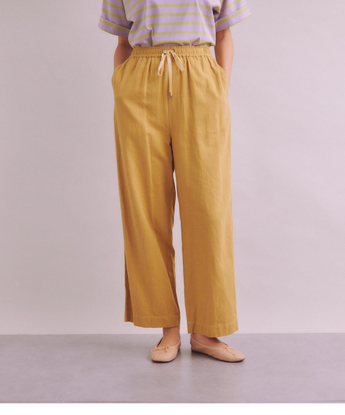Organic Cotton Twill ドローストリングワイドパンツ