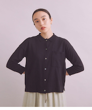 ［ICE COTTON］ 衿付きニットカーディガン