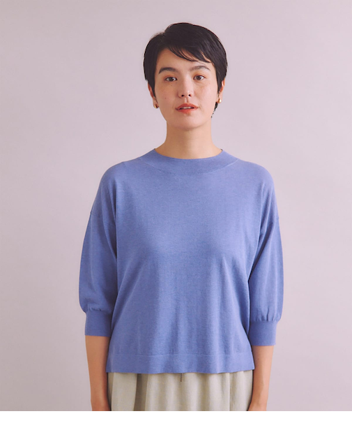 ［ICE COTTON］ モックネックプルオーバーニット