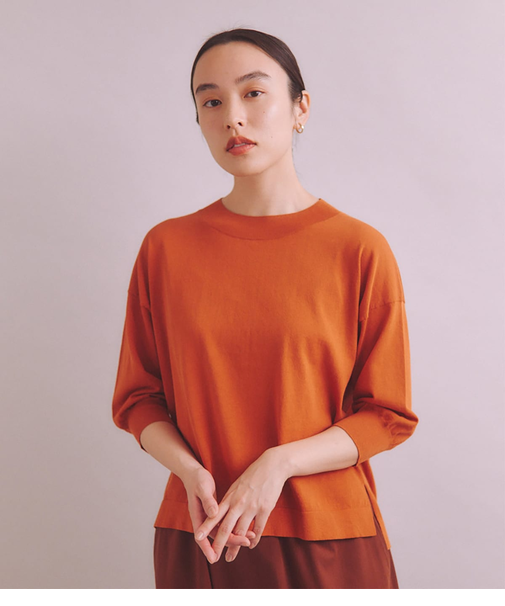 ［ICE COTTON］ モックネックプルオーバーニット