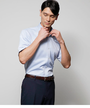 【吸水速乾・防シワ】FLEXY ツイル 半袖ボタンダウンシャツ