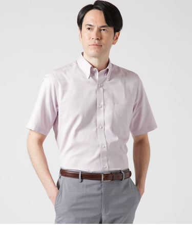 Easy Care ピンヘッド 半袖ボタンダウンシャツ