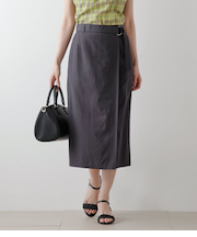 ライトグログラン ラップ風ストレートスカート