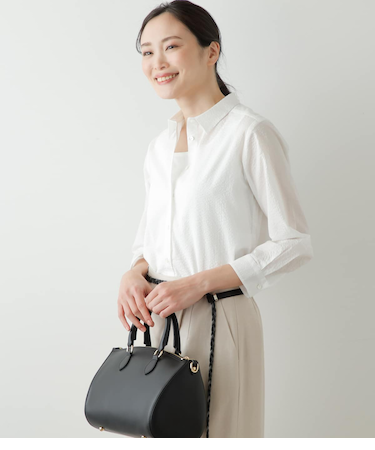 コットンミラクルウェーブ 7分袖コンパクトカラーシャツ