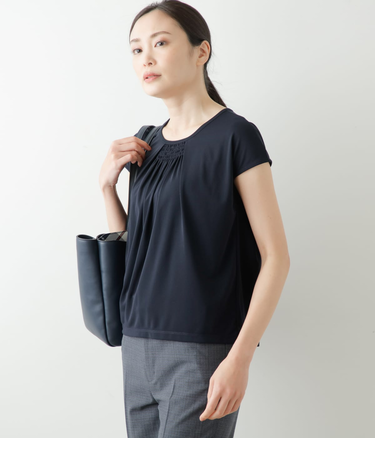 【接触冷感・UVカット】ポリエステルスムース シャーリングプルオーバー