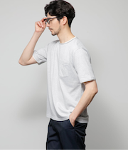 レイヤード ミジンボーダー 天竺Ｔシャツ