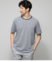 レイヤード ミジンボーダー 天竺Ｔシャツ