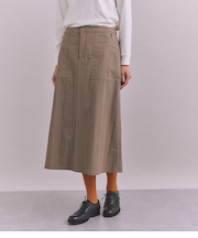 Supima Cotton Nylon Typewriter フレアスカート