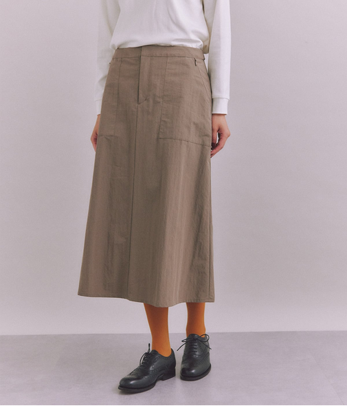 Supima Cotton Nylon Typewriter フレアスカート