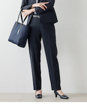 ウールハウンドトゥース テーパードパンツ