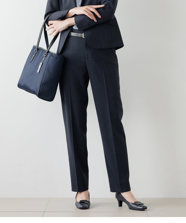 ウールハウンドトゥース テーパードパンツ