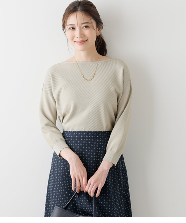 TCホールガーメント(R)ニット ドルマン7分袖プルオーバー