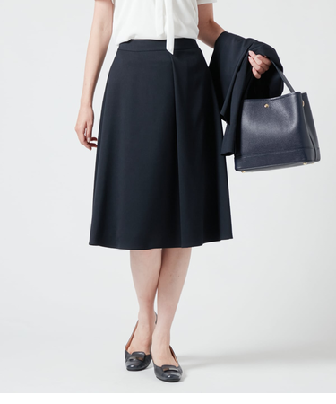 ウォッシャブルストレッチ フロントタックスカート