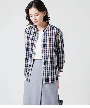 ニューヨーカータータンスキッパーカラー7分袖シャツ