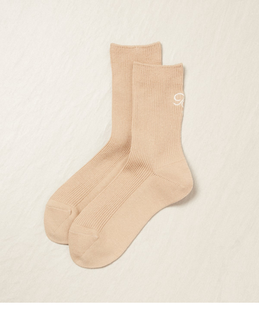 ワンポイント刺繍 リブソックス