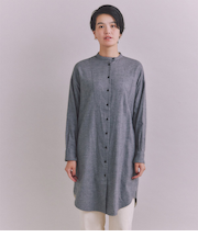 Organic Cotton Soft Viyella ブザムシャツワンピース