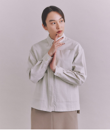 Organic Cotton Soft Viyella ビッグポケットシャツ