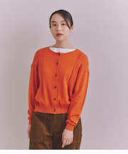 Organic Cotton Wool ショルダー柄ニットカーディガン