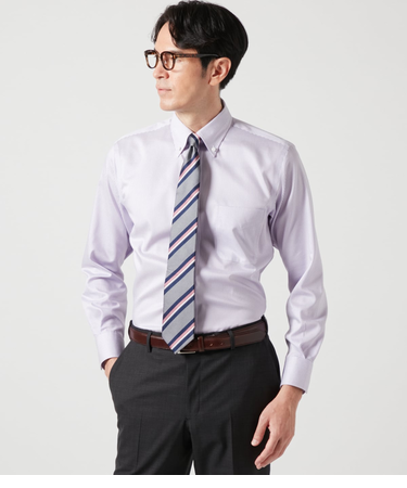 NY CARE FREE ロンドンストライプ 長袖ボタンダウンシャツ