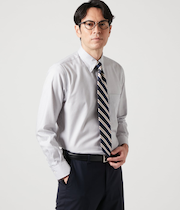 NY CARE FREE マルチストライプ 長袖ボタンダウンシャツ