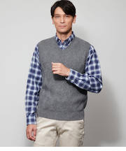 カシミヤ混 Vネック ニットベスト