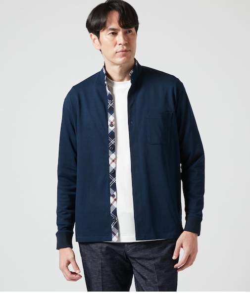 スタンドカラー カットソーアウター