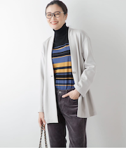 マットポンチ ノーカラーコーディガン