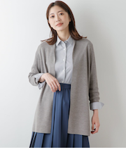 【手洗い可能】ウールアクリル16G 着流しショールカーディガン